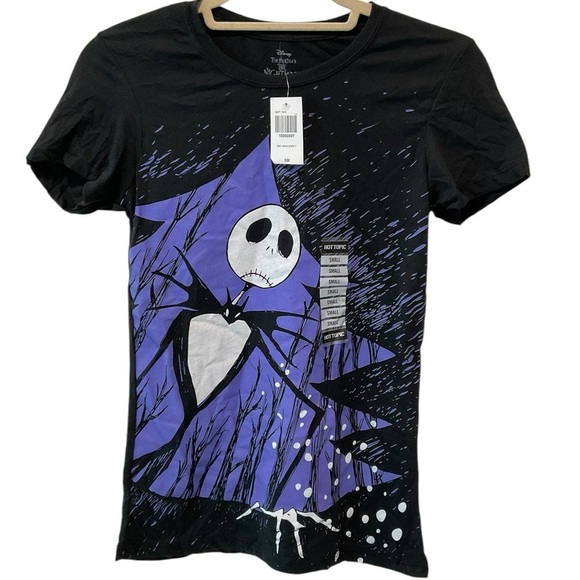 Disney Jack Skellington Nightmare Before Christmas Purple T-Shirt Small NEW - Picture 1 of 3